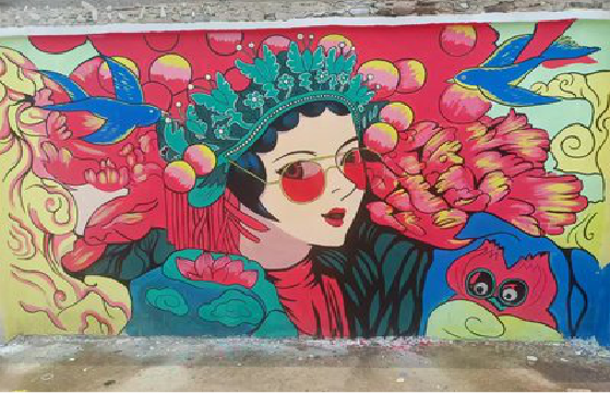 神木墙体彩绘-网红墙