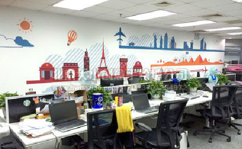 神木教你设计办公室墙绘的方法。