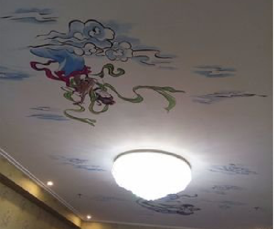 神木如何快速绘制天花板上的手绘墙？