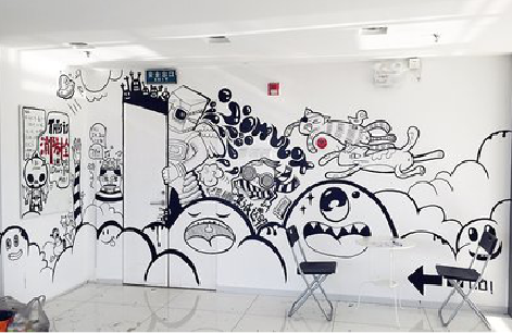 神木手绘墙并非传统涂鸦。